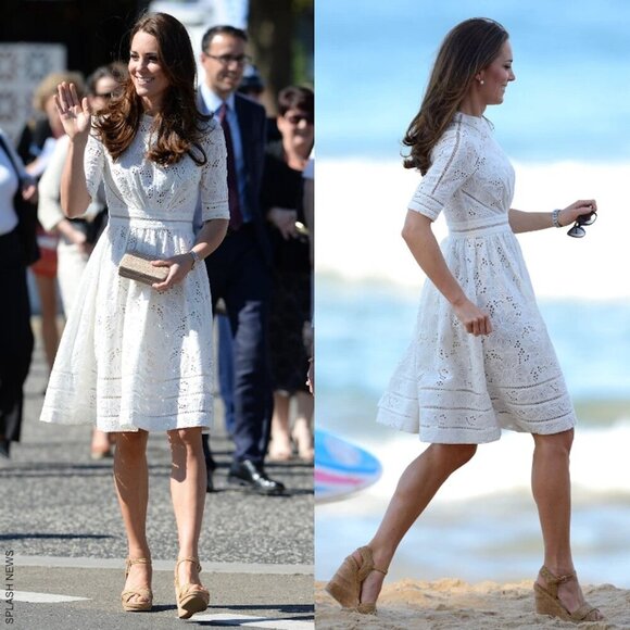 Stuart Weitzman Beige Raffia Cork Wedge Sandals, Size 10 - Picture 2 of 13